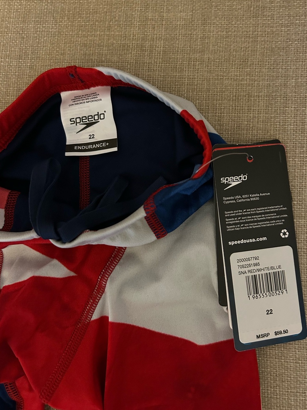 Speedo Youth Boys Red, White & Blue Endurance+ Swim Training Jammers size 22 - Picture 2 of 3